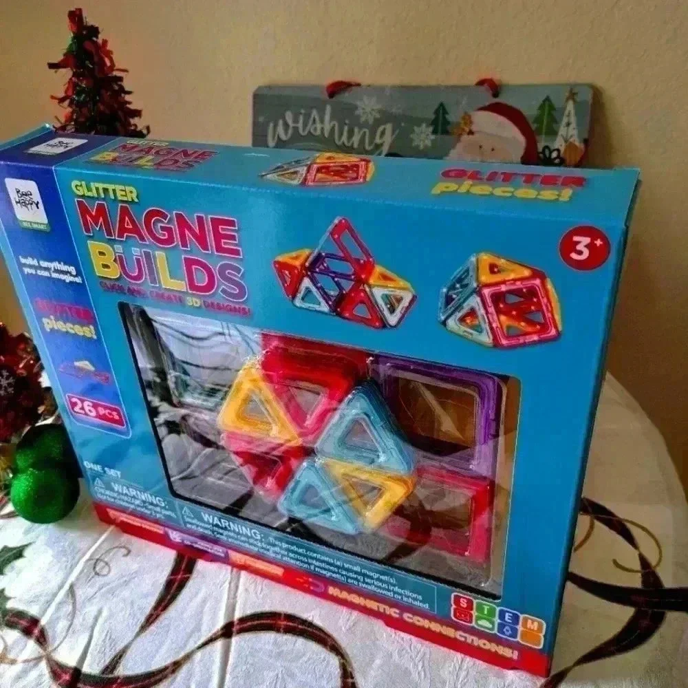 Glitter Magne Builds by Bee Happy Bee Smart 26 pcs